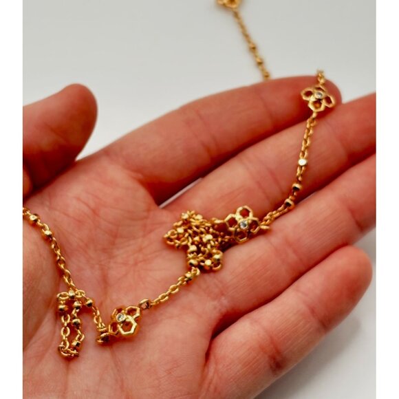 Kendra Scott Pink Gold Necklace With Delicate Flower Accents - Picture 3 of 6